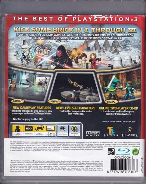 LEGO Star Wars The Complete Saga - Essentials - PS3  (B Grade) (Genbrug)